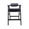 Zsy Barstool Chair | Curved Back | Black Birch Wood and Faux Leather