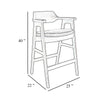 Zsy Barstool Chair | Curved Back | Black Birch Wood and Faux Leather