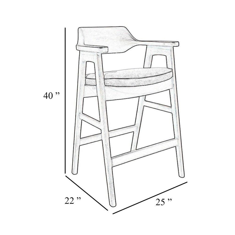 Zsy Barstool Chair | Curved Back | Black Birch Wood and Faux Leather