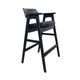 Zsy Barstool Chair | Curved Back | Black Birch Wood and Faux Leather