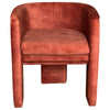 Gela Dining Chair | Three Legged Barrel Accent Sides | Maroon Red BM338208
