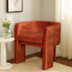 Gela Dining Chair | Three Legged Barrel Accent Sides | Maroon Red