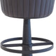 Myra Mushroom Counter Stool | Black Ribbed Leather | Dark Gray Iron Base BM338210