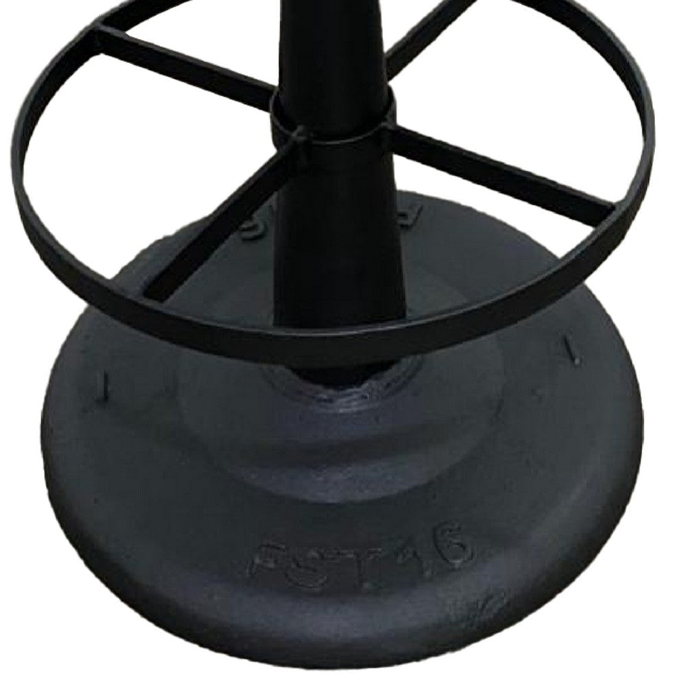 Myra Mushroom Counter Stool | Brown Ribbed Leather | Dark Gray Iron Base BM338211