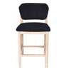 Fela Counter Stool Chair | Black Seat and Back | Natural Brown Wood BM338213