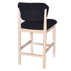 Fela Counter Stool Chair | Black Seat and Back | Natural Brown Wood BM338213