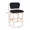 Fela Counter Stool Chair | Black Seat and Back | Natural Brown Wood BM338213