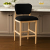 Fela Counter Stool Chair | Black Seat and Back | Natural Brown Wood