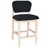 Fela Counter Stool Chair | Black Seat and Back | Natural Brown Wood BM338213