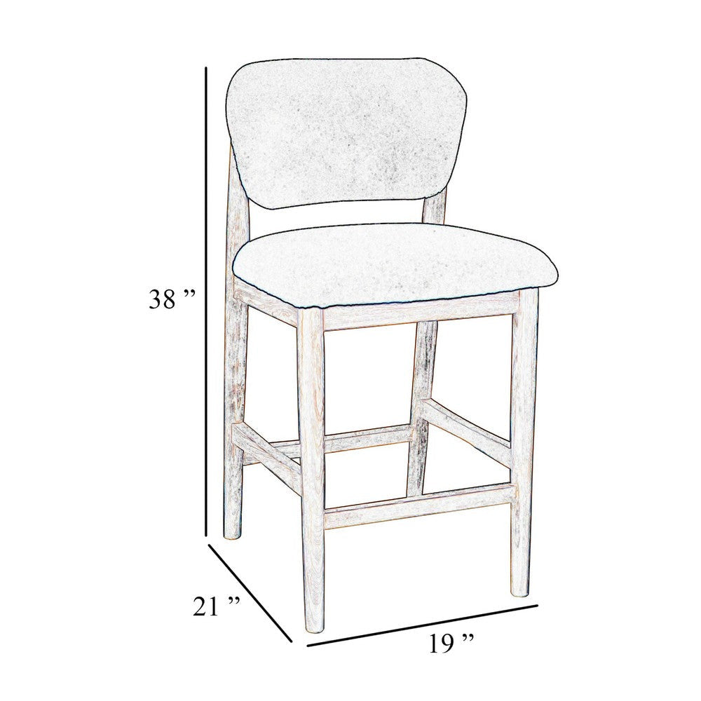 Fela Counter Stool Chair | Moss Green Seat and Back | Natural Brown Wood BM338215