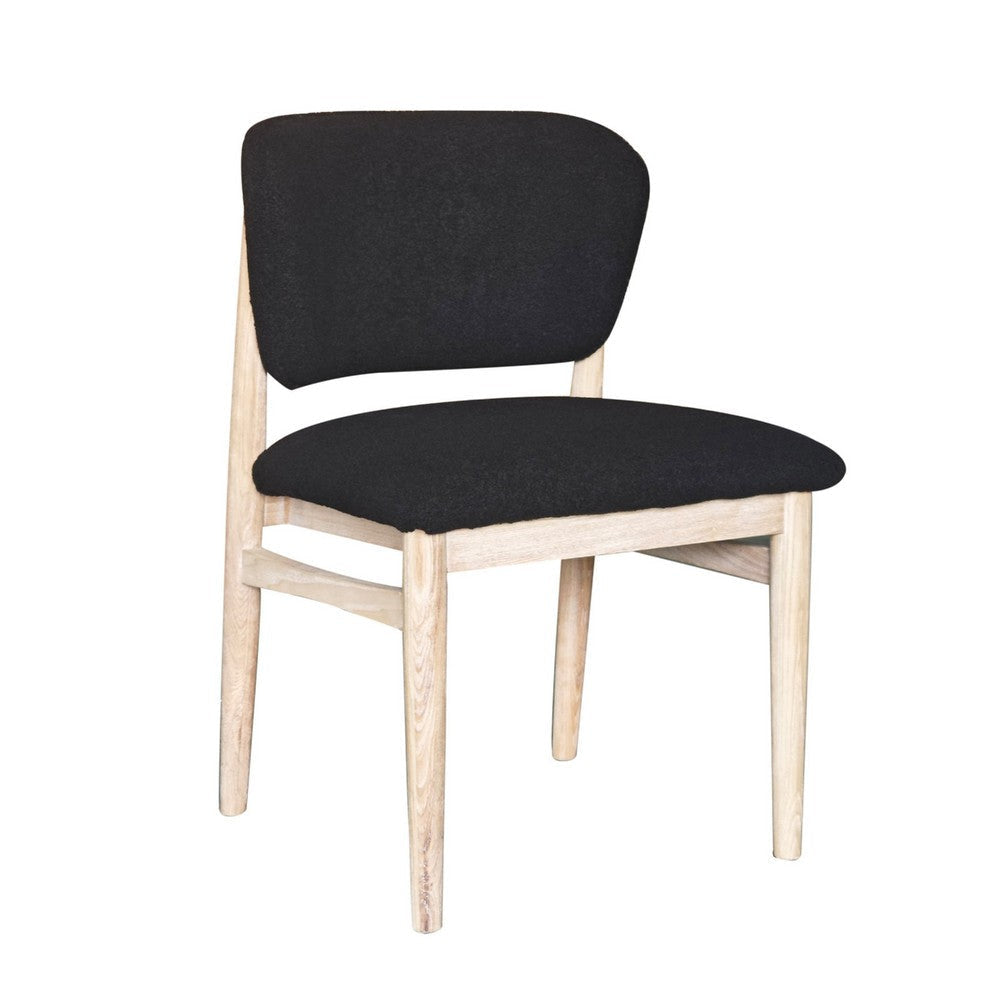 Fela Dining Chair Set of 2 | Black Seat and Back | Natural Brown Wood BM338216