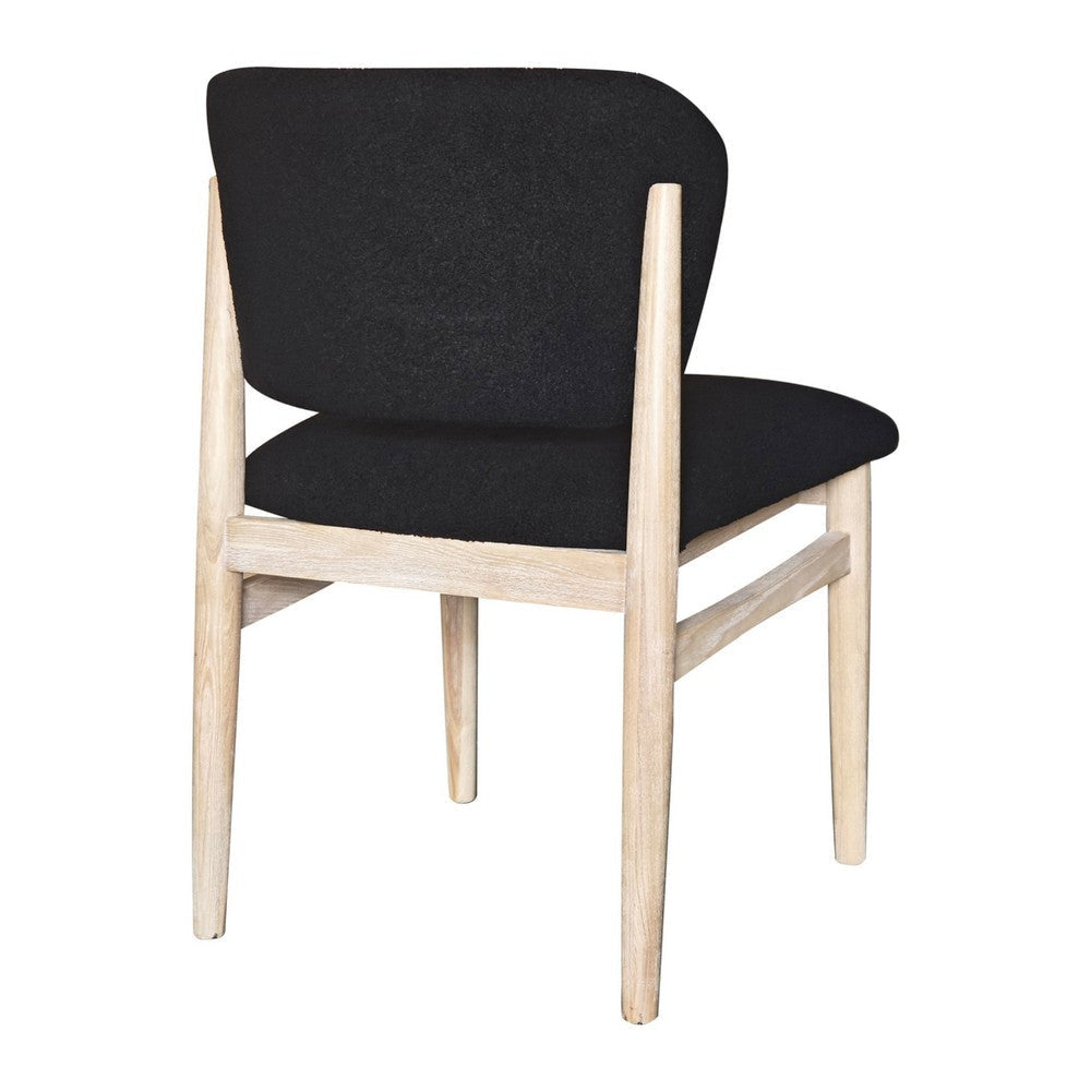 Fela Dining Chair Set of 2 | Black Seat and Back | Natural Brown Wood BM338216