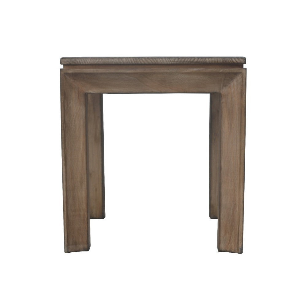 Moa Side End Table | 22’’ Square Top | Antique Natural Brown BM338220