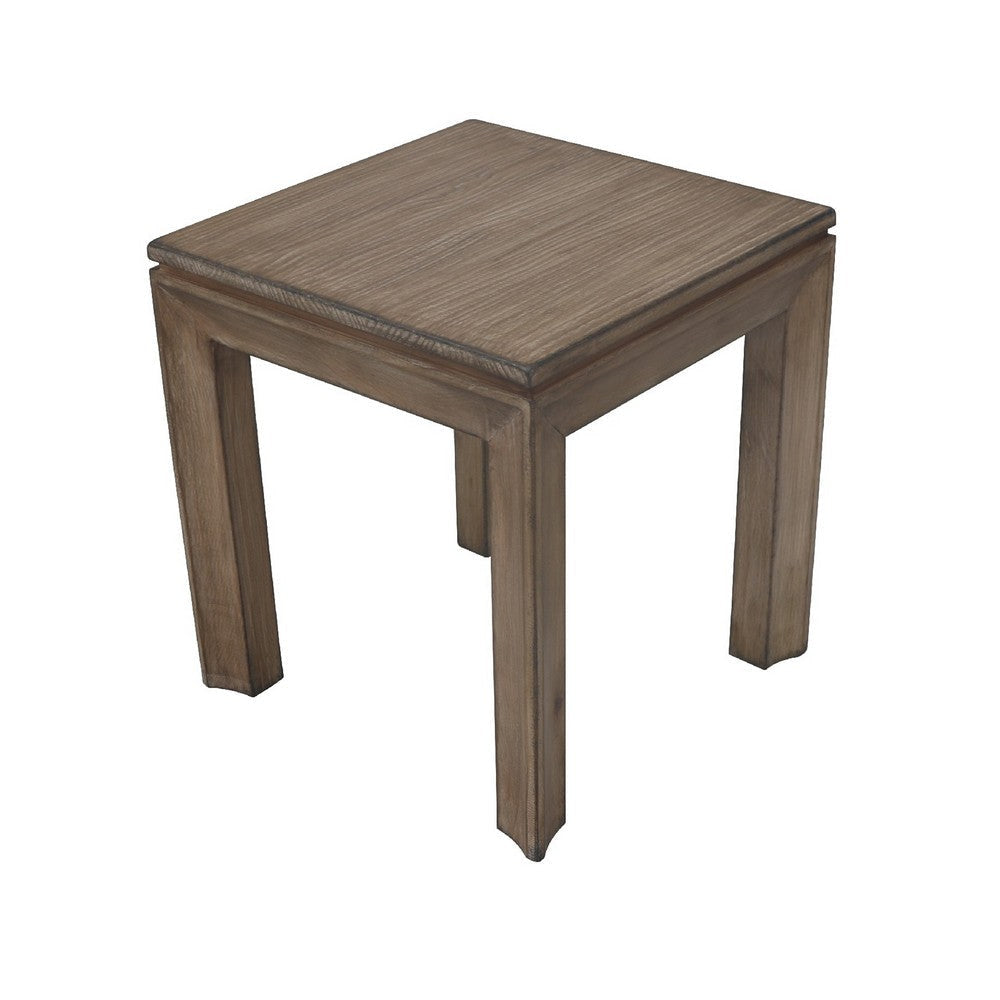 Moa Side End Table | 22" Square Top | Antique Natural Brown