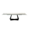 Cid Mobu Dining Table | 71-106’’ Extendable Clear Glass Top | Black Base BM338221