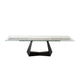 Cid Mobu Dining Table | 71-106’’ Extendable Clear Glass Top | Black Base BM338221