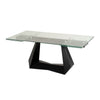 Cid Mobu Dining Table | 71-106’’ Extendable Clear Glass Top | Black Base BM338221
