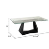 Cid Mobu Dining Table | 71-106’’ Extendable Clear Glass Top | Black Base BM338221