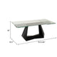 Cid Mobu Dining Table | 71-106’’ Extendable Clear Glass Top | Black Base BM338221