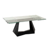 Cid Mobu Dining Table | 71-106" Extendable Clear Glass Top | Black Base