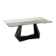 Cid Mobu Dining Table | 71-106" Extendable Clear Glass Top | Black Base