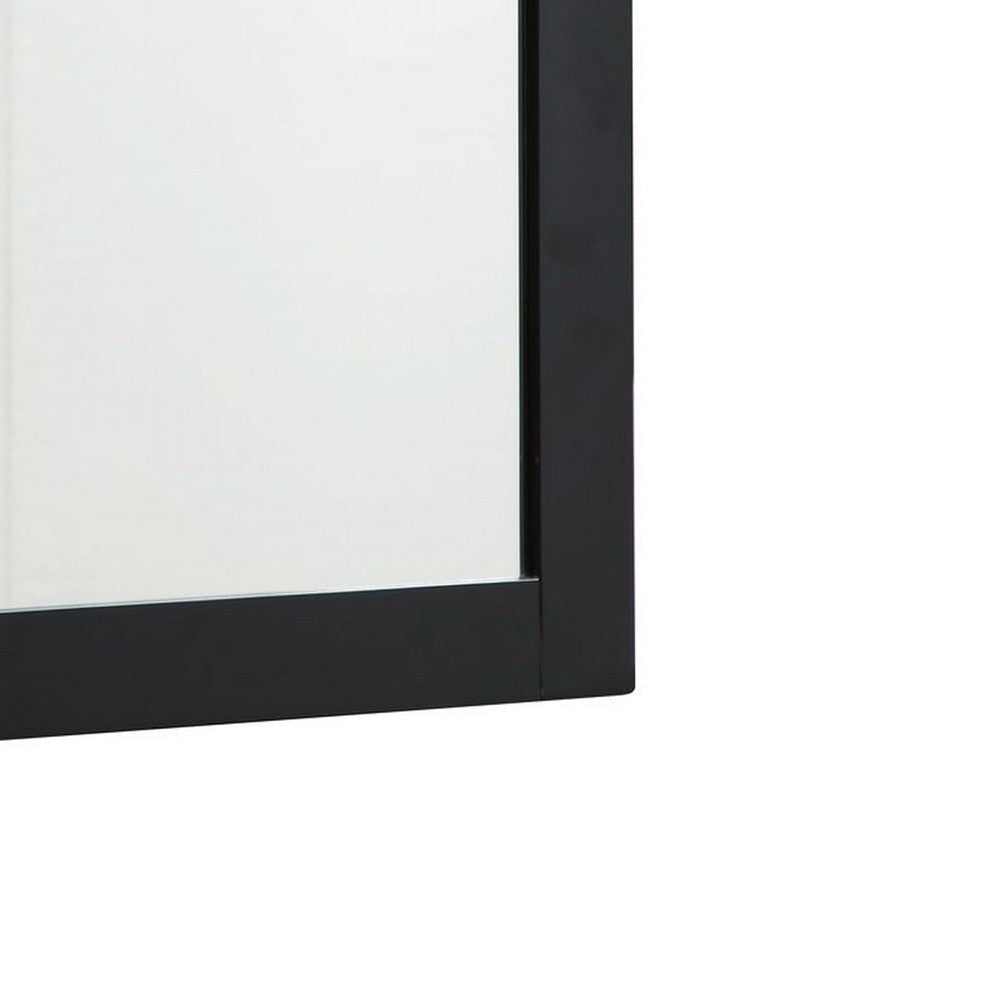 Cid Exie Mirror | Black Frame | 41’’ High Gloss Finish | Gold Accents BM338222