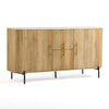 Cid Jolie Sideboard Buffet Cabinet | 59’’ Marble Top I Reeded Mango Wood,| 4 Doors BM338224