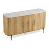 Cid Jolie Sideboard Buffet Cabinet | 59’’ Marble Top I Reeded Mango Wood,| 4 Doors BM338224