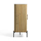 Cid Jolie Accent Cabinet | 47" Marble Top | Reeded Mango Wood | 2 Doors