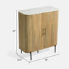 Cid Jolie Accent Cabinet | 47" Marble Top | Reeded Mango Wood | 2 Doors