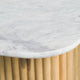Cid Jolie Sofa Console Table | Marble Top | Fluted Mango Wood Body | 47’’ BM338226