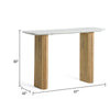 Cid Jolie Sofa Console Table | Marble Top | Fluted Mango Wood Body | 47’’ BM338226