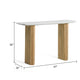 Cid Jolie Sofa Console Table | Marble Top | Fluted Mango Wood Body | 47’’ BM338226