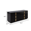 Cid Inji Dresser | 6 Drawers w Vertical Handles | 66’’ | Glossy Black Wood BM338231