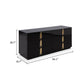 Cid Inji Dresser | 6 Drawers w Vertical Handles | 66’’ | Glossy Black Wood BM338231