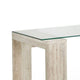 Noe Mali L Shaped Desk | Faux Travertine| 63’’ Glass Top BM338233