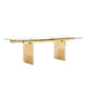 Cid Naso Dining Table | 71-94’’ Extendable Glass Top | Gold Steel Base BM338235