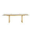 Cid Naso Dining Table | 71-94’’ Extendable Glass Top | Gold Steel Base BM338235