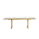Cid Naso Dining Table | 71-94’’ Extendable Glass Top | Gold Steel Base BM338235
