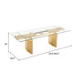 Cid Naso Dining Table | 71-94’’ Extendable Glass Top | Gold Steel Base BM338235