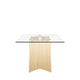 Cid Boky Dining Table | 87’’ Top | Gold Stainless Steel Artisan Base BM338236