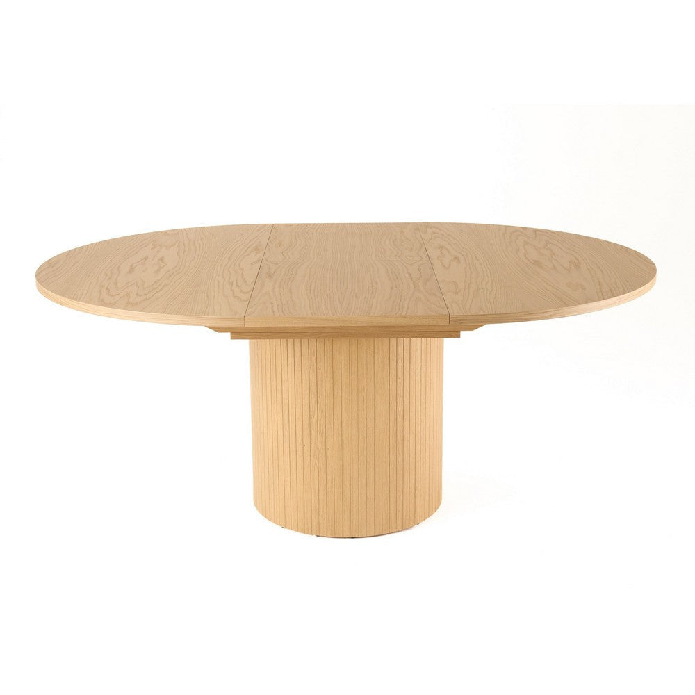 Cid Kimi Dining Table | Round 51-71’’ Extendable Top | Brown Plywood Base BM338237