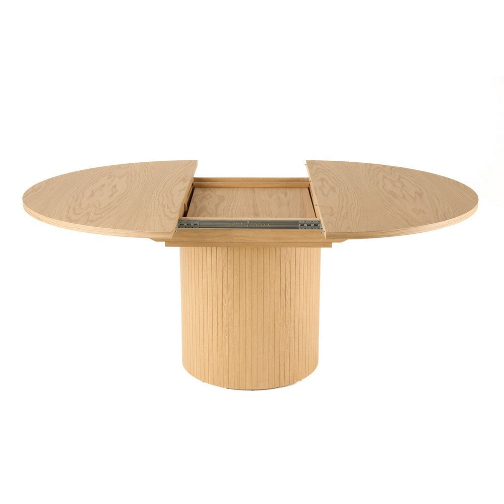 Cid Kimi Dining Table | Round 51-71’’ Extendable Top | Brown Plywood Base BM338237