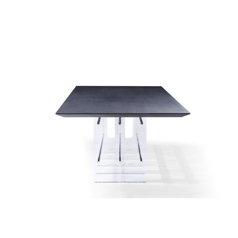 Cid Invo Dining Table | Black Oak Veneer | Acrylic & Steel Base | 94’’ BM338238