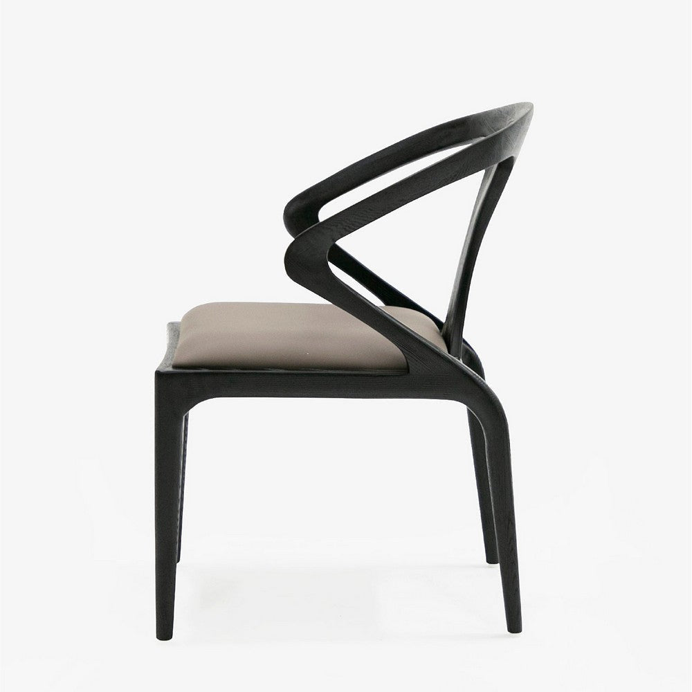 Cid Syla Dining Chair | Black Ash Wood Frame | Faux Leather Seat BM338240