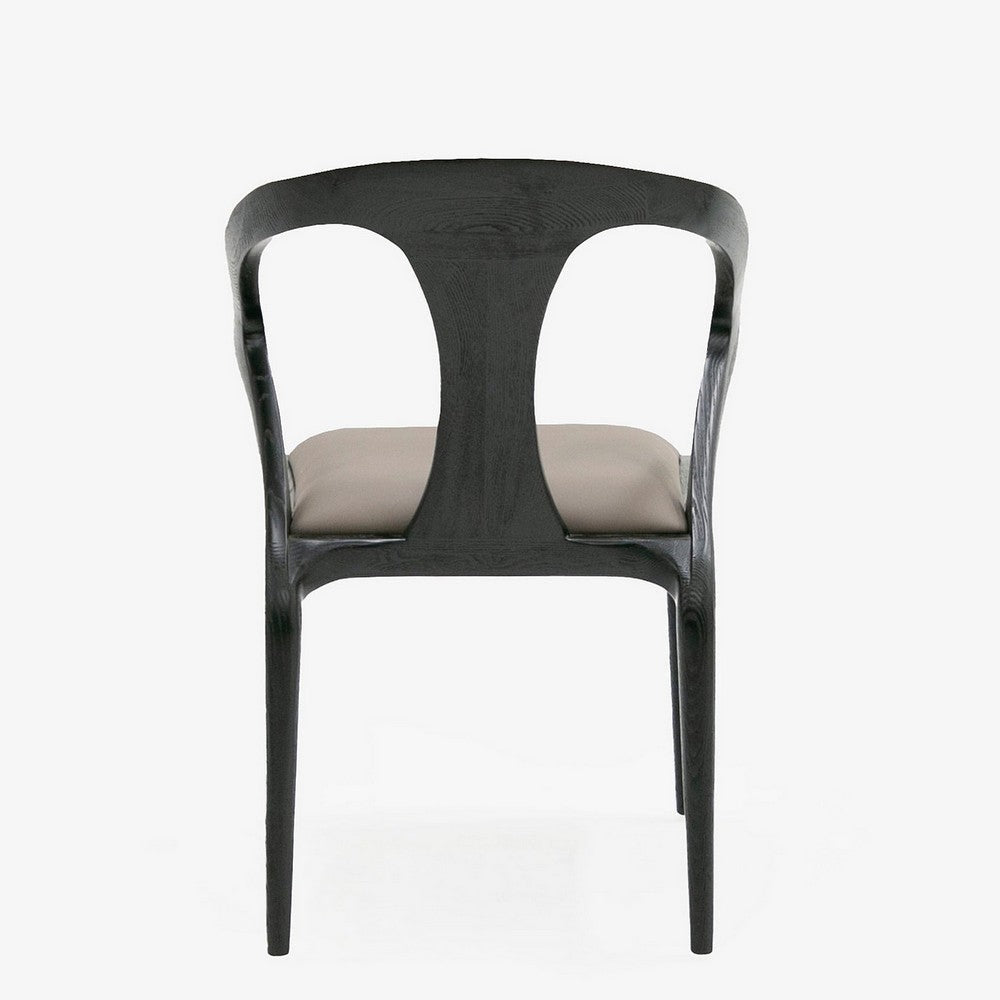 Cid Syla Dining Chair | Black Ash Wood Frame | Faux Leather Seat BM338240