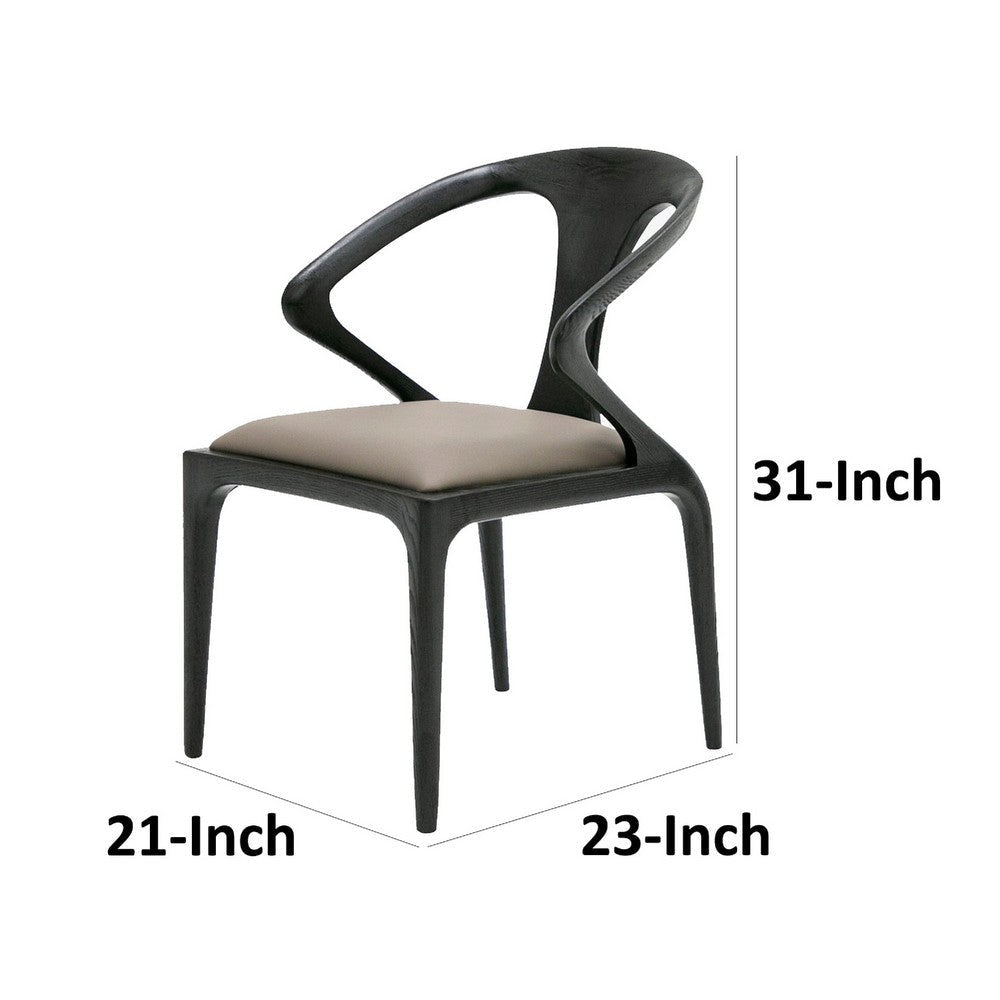 Cid Syla Dining Chair | Black Ash Wood Frame | Faux Leather Seat BM338240
