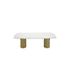 Cid Roci Dining Table | 87’’ White Marble Top | Brushed Gold Metal Base BM338241