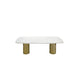 Cid Roci Dining Table | 87’’ White Marble Top | Brushed Gold Metal Base BM338241