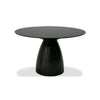 Cid Lexi Dining Table | 47’’ Black Wave Glass Top | Brushed Base BM338242
